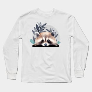 Cute woodland Baby Animal Raccoon . Long Sleeve T-Shirt